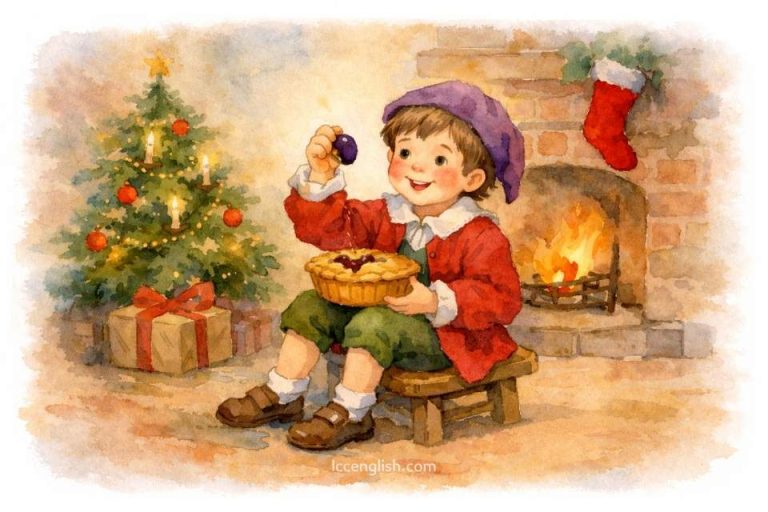 Little Jack Horner Sat in the corner, Eating his Christmas pie; He put in his thumb, And pulled out a plum, And said, "What a good boy am I!" 小傑克霍納 坐在角落裡吃聖誕派