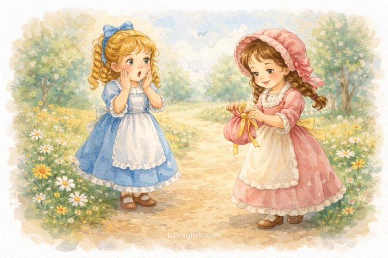 Lucy Locket lost her pocket, Kitty Fisher found it; Not a penny was there in it, Only ribbon round it. 鵝媽媽童謠 露西洛克