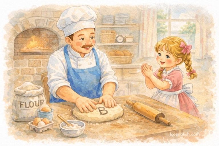 Pat-a-cake, pat-a-cake baker's man Bake me a cake just as fast as you can Pat it and roll it and mark it with a“b” And put it in the oven for Baby and me. Mother Goose Nursery Rhymes 鵝媽媽童謠 做蛋糕