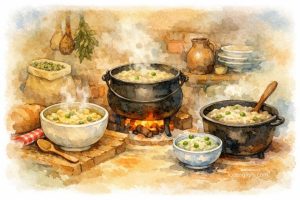 Peas porridge hot, Peas porridge cold, Peas porridge in the pot, Nine days old. Some like it hot, Some like it cold, Some like it in the pot, Nine days old. Mother Goose Nursery Rhymes 鵝媽媽童謠 熱豌豆粥