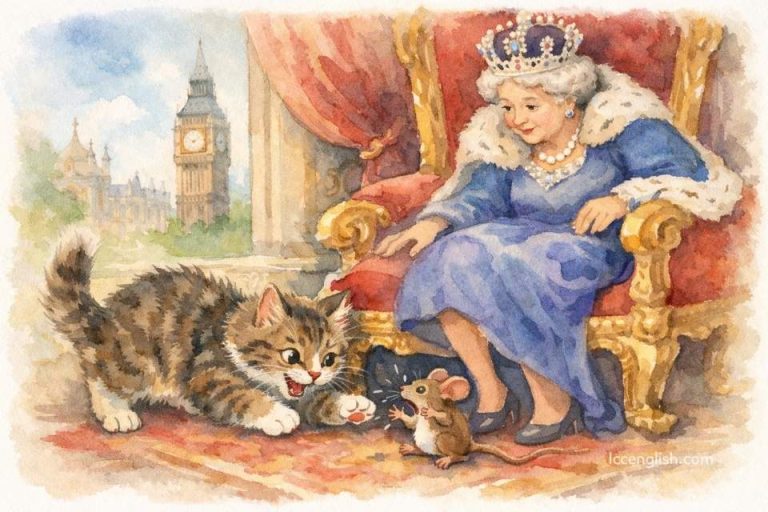 Pussy cat, pussy cat, Where have you been? I've been to London to visit the Queen. Pussy cat, pussy cat, What did you there? I frightened a little mouse under her chair. 鵝媽媽童謠 小貓咪