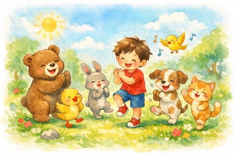 If you're happy and you know it, clap your hands If you're happy and you know it, clap your hands If you're happy and you know it, then your face will surely show it If you're happy and you know it, clap your hands. 英文兒歌 如果你很高興就拍手