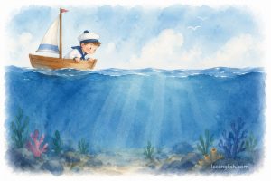 A sailor went to sea, sea, sea, To see what he could see, see, see. But all that he could see, see, see, Was the bottom of the deep blue sea, sea, sea!