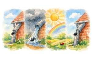 The itsy bitsy spider went up the water spout. Down came the rain, and washed the spider out. Out came the sun, and dried up all the rain, And the itsy bitsy spider went up the spout again. 小小蜘蛛兒