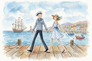 Have you ever, ever, ever, in your long legged life Seen a long legged sailor and his long legged wife? No, I've never, never, never, in my long legged life Seen a long legged sailor and his long legged wife.